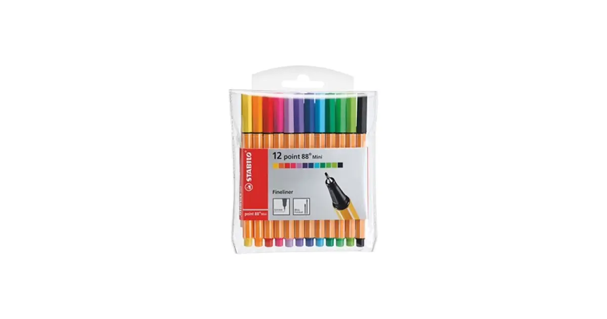 Rotulador Punta Fina STABILO Point 88 Mini - Estuche Colorful Ideas Con 12 Colores