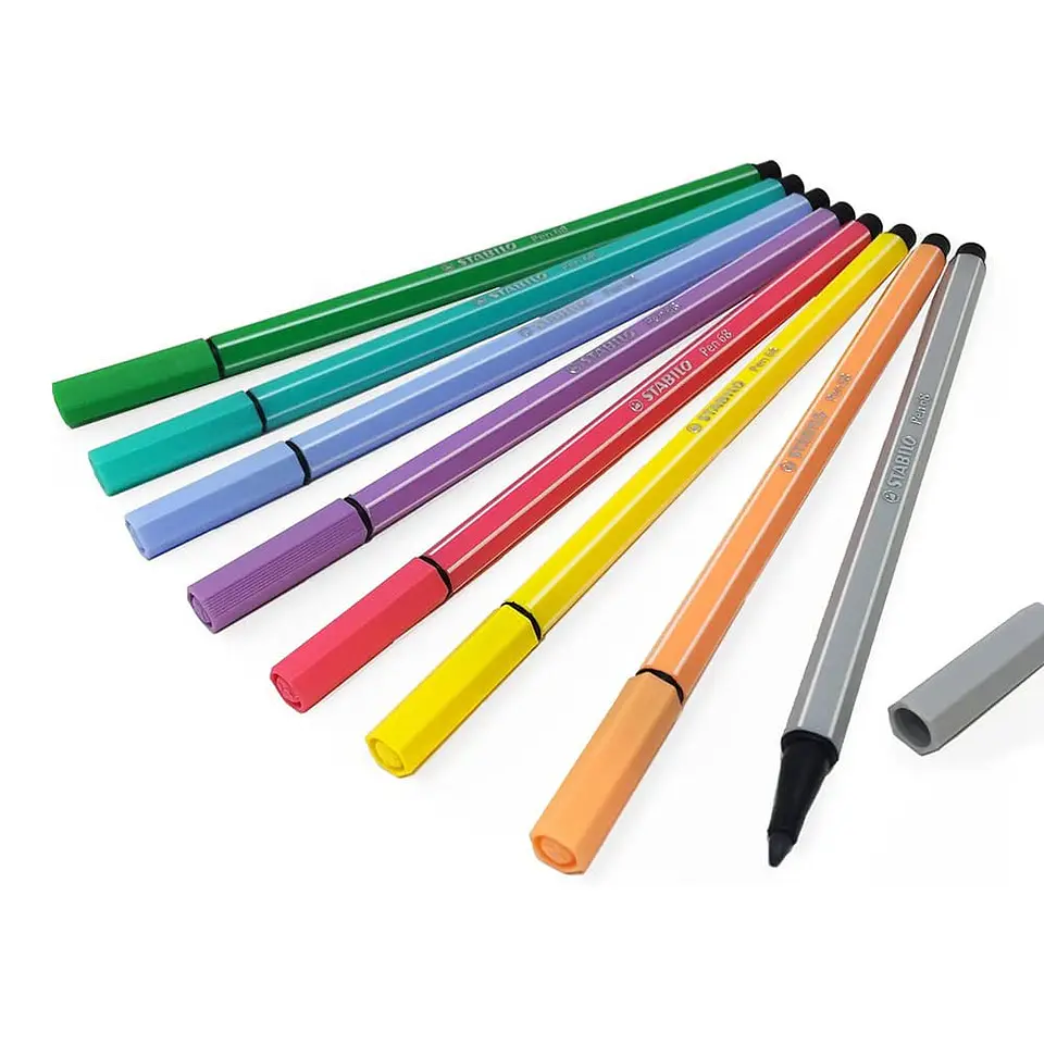 Set 8 Stabilo Pen 68 colores pastel 3