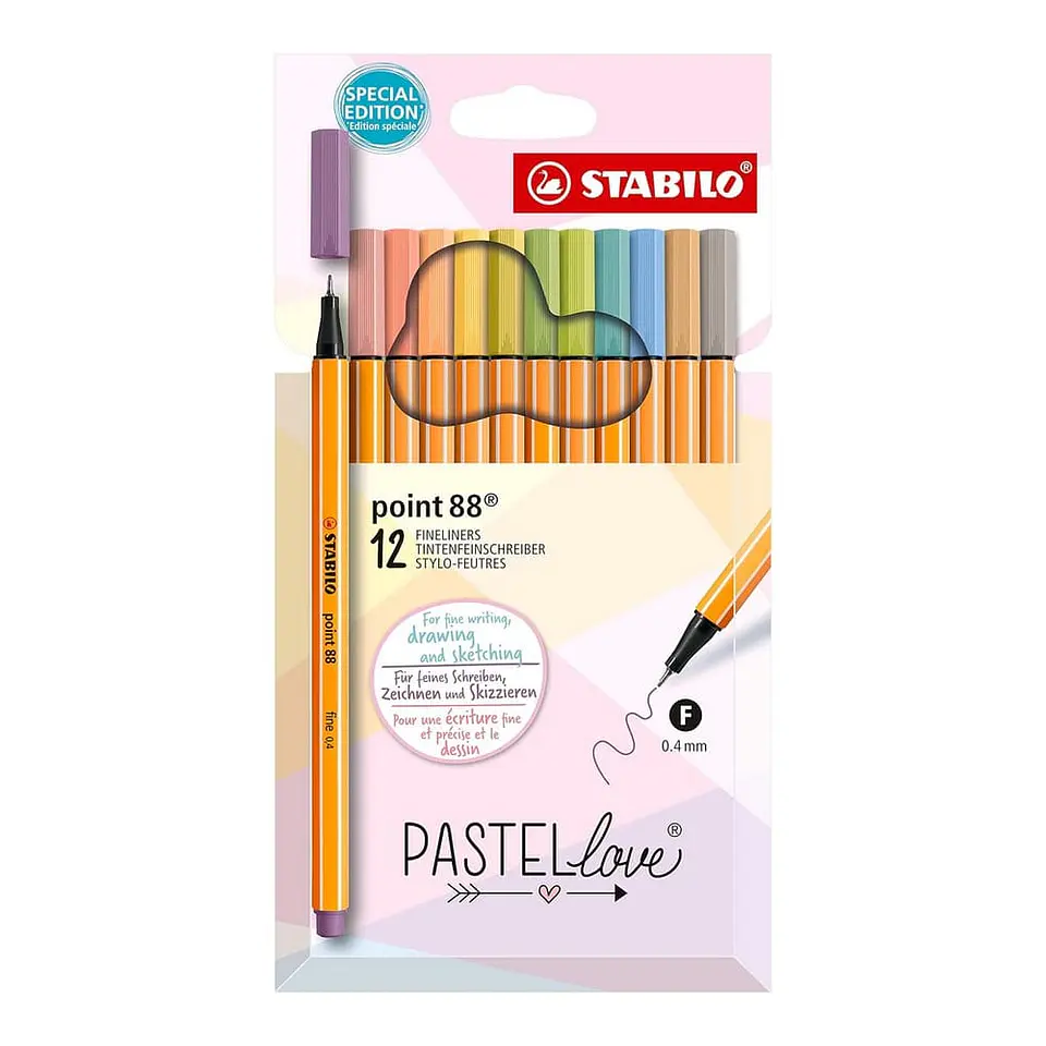 Set 12 Stabilo Point 88 Pastel Love 1