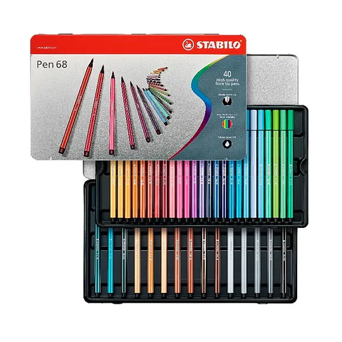 40 Stabilo pen 88 caja metalica Stabilo