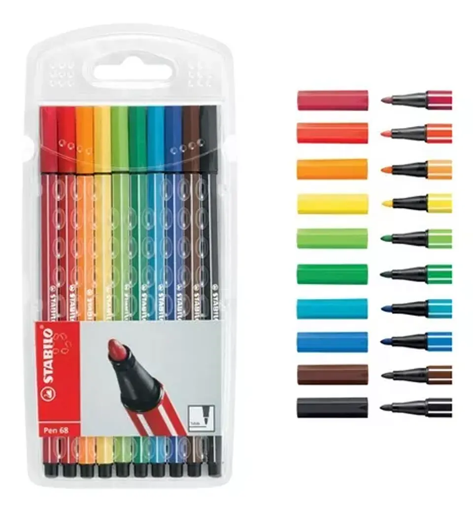 SET 10 STABILO PEN 68 2