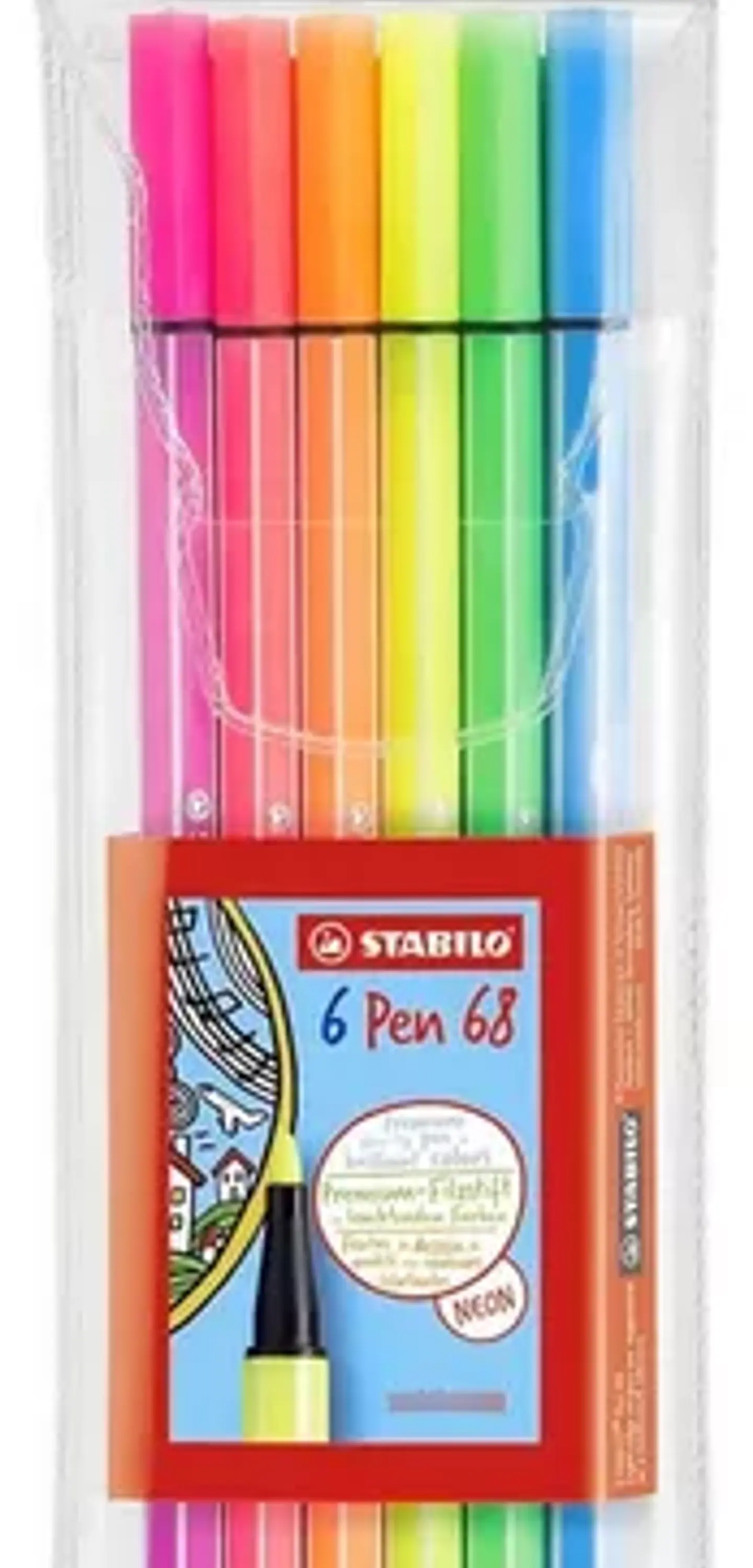 Set Stabilo Pen 68 Neon 6 Colores 1