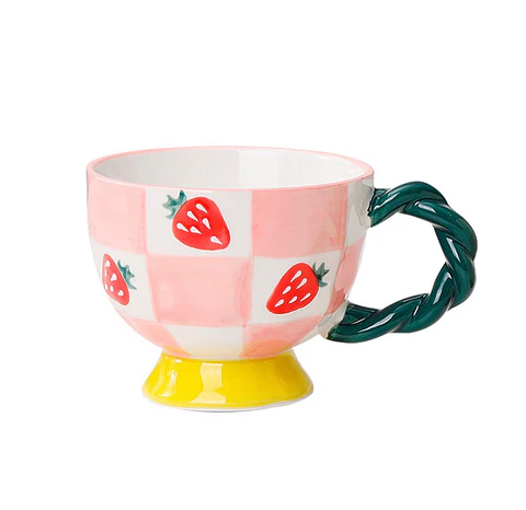 Taza estilo vintage frutilla