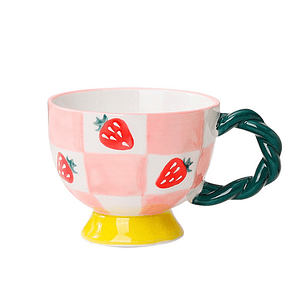 Taza estilo vintage frutilla