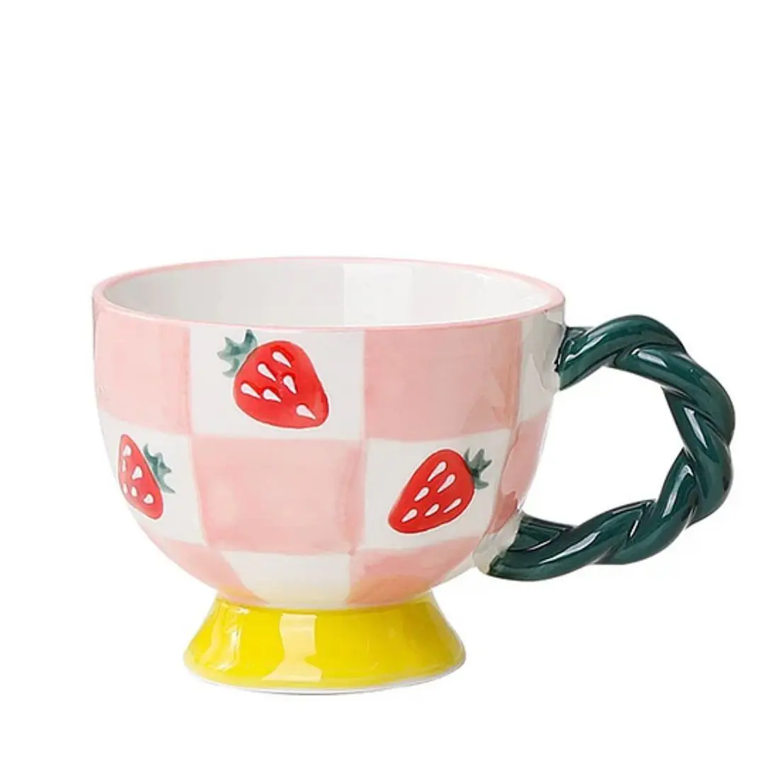 Taza estilo vintage frutilla 3