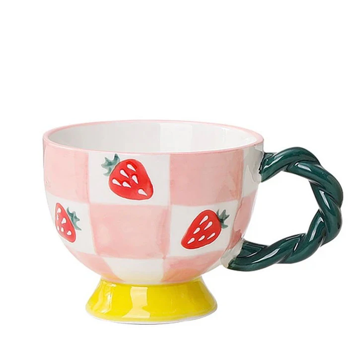 Taza estilo vintage frutilla 3