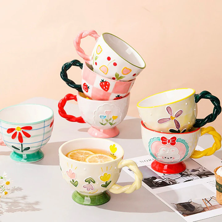 Taza estilo vintage frutilla 2