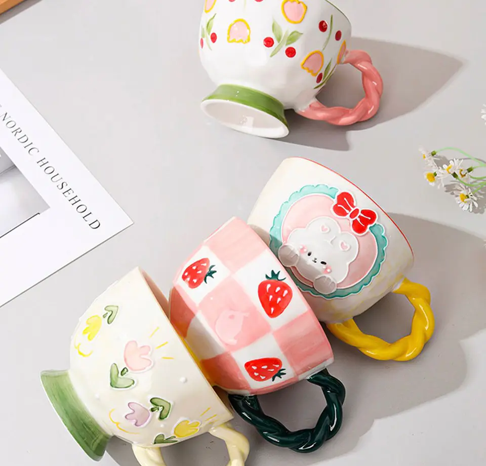 Taza estilo vintage frutilla 4