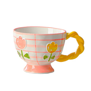 Taza estilo vintage flores