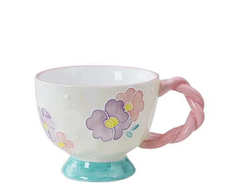 Taza estilo vintage flor
