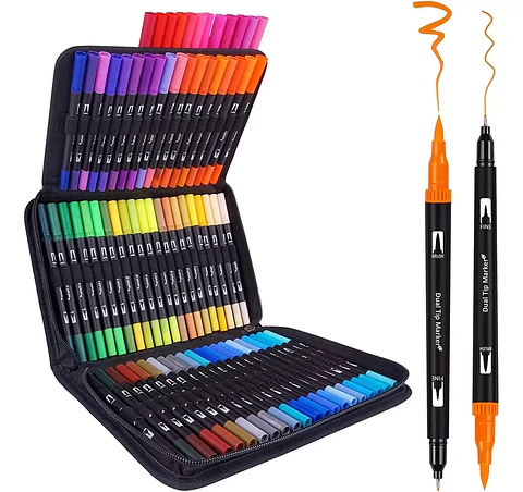 100 Dual Tips Brush Pen (Lettering)