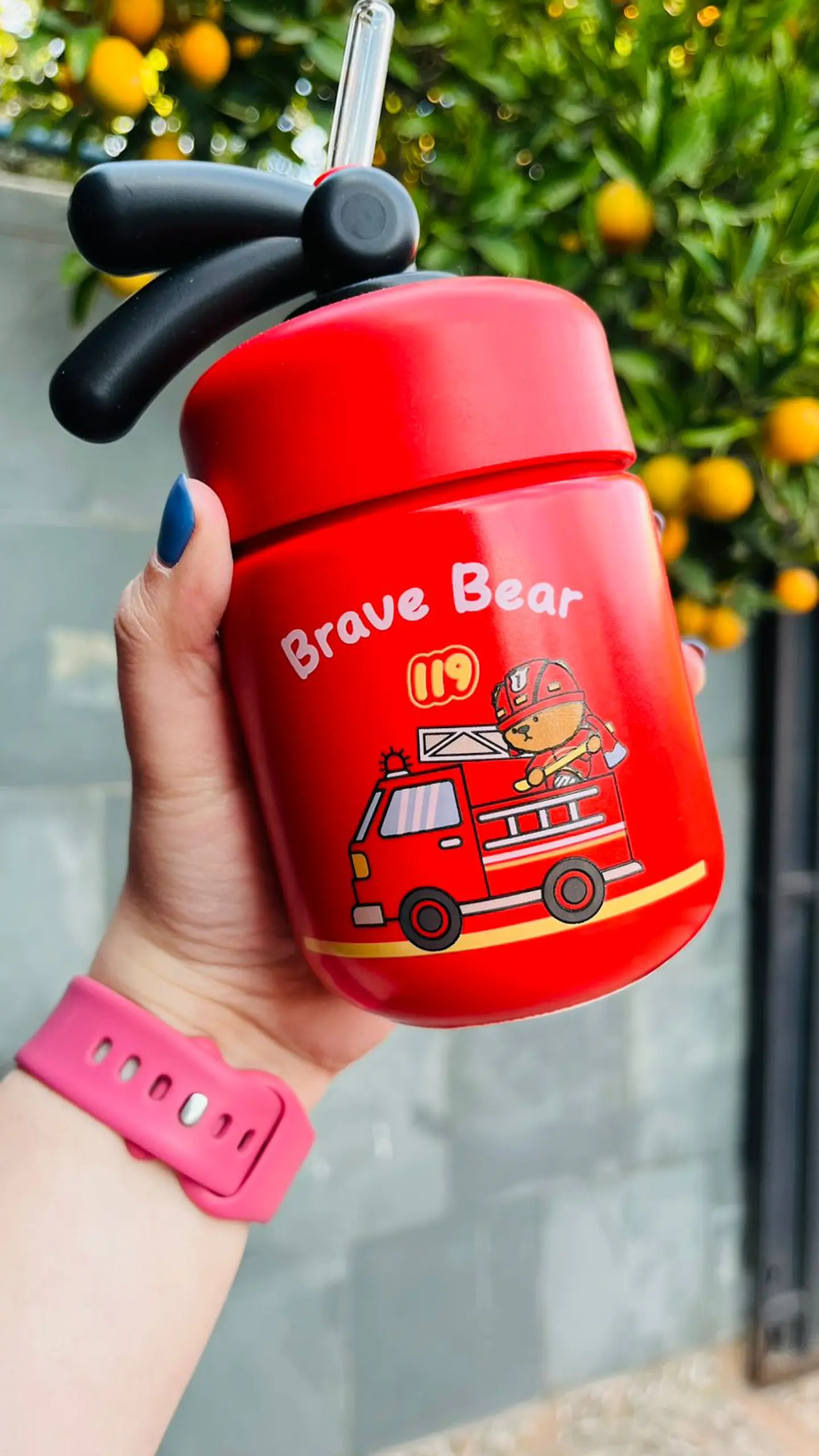 Vaso con bombilla extintor Bombero 5