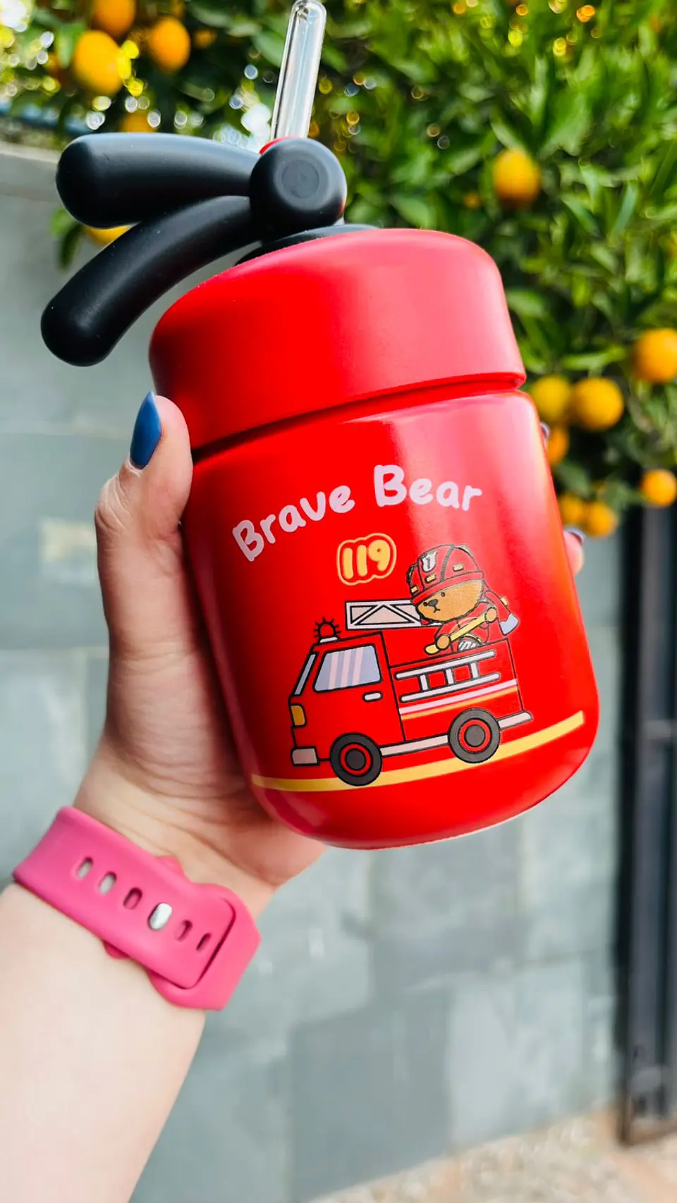 Vaso con bombilla extintor Bombero 5