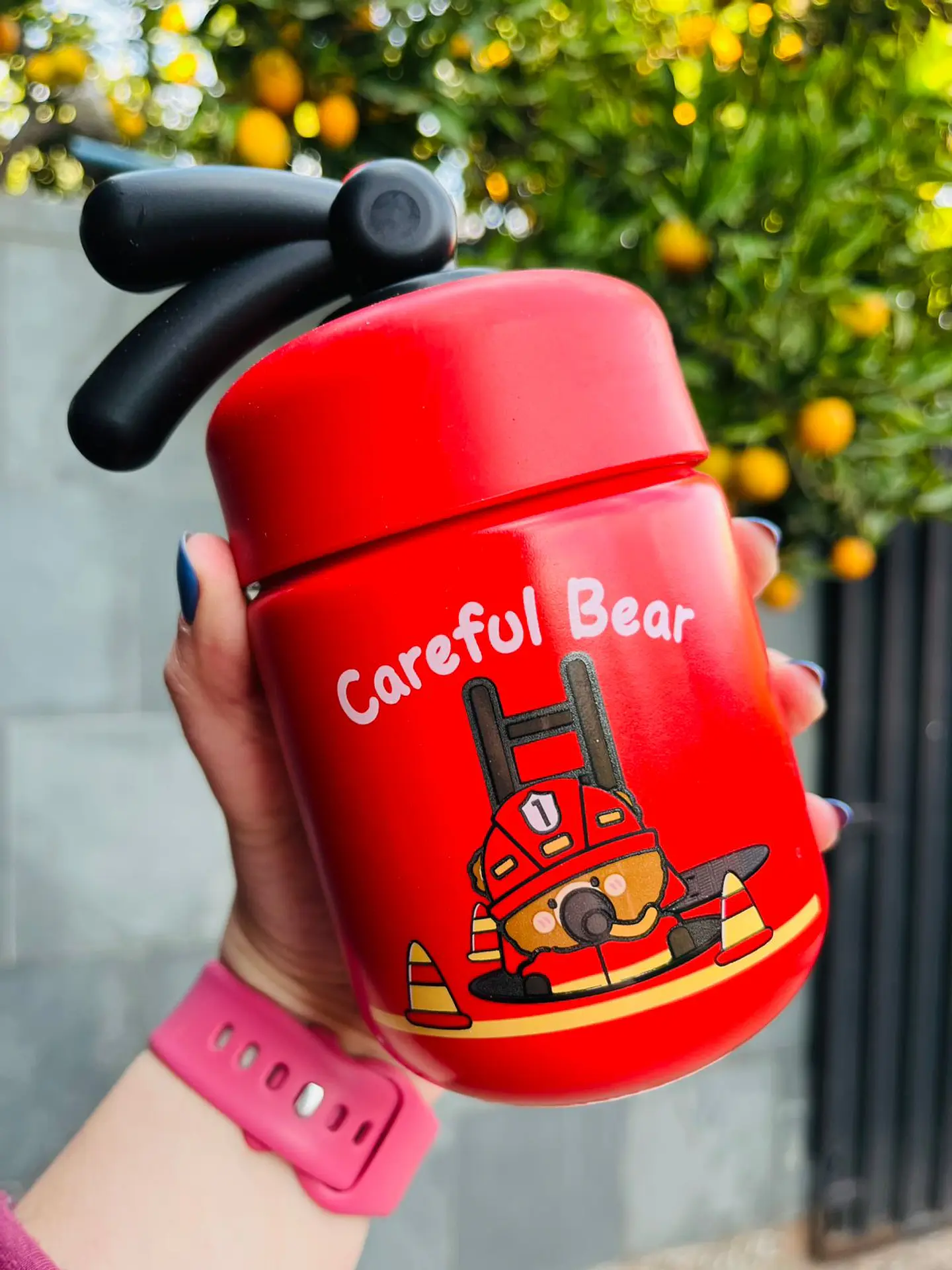 Vaso con bombilla extintor Bombero 6