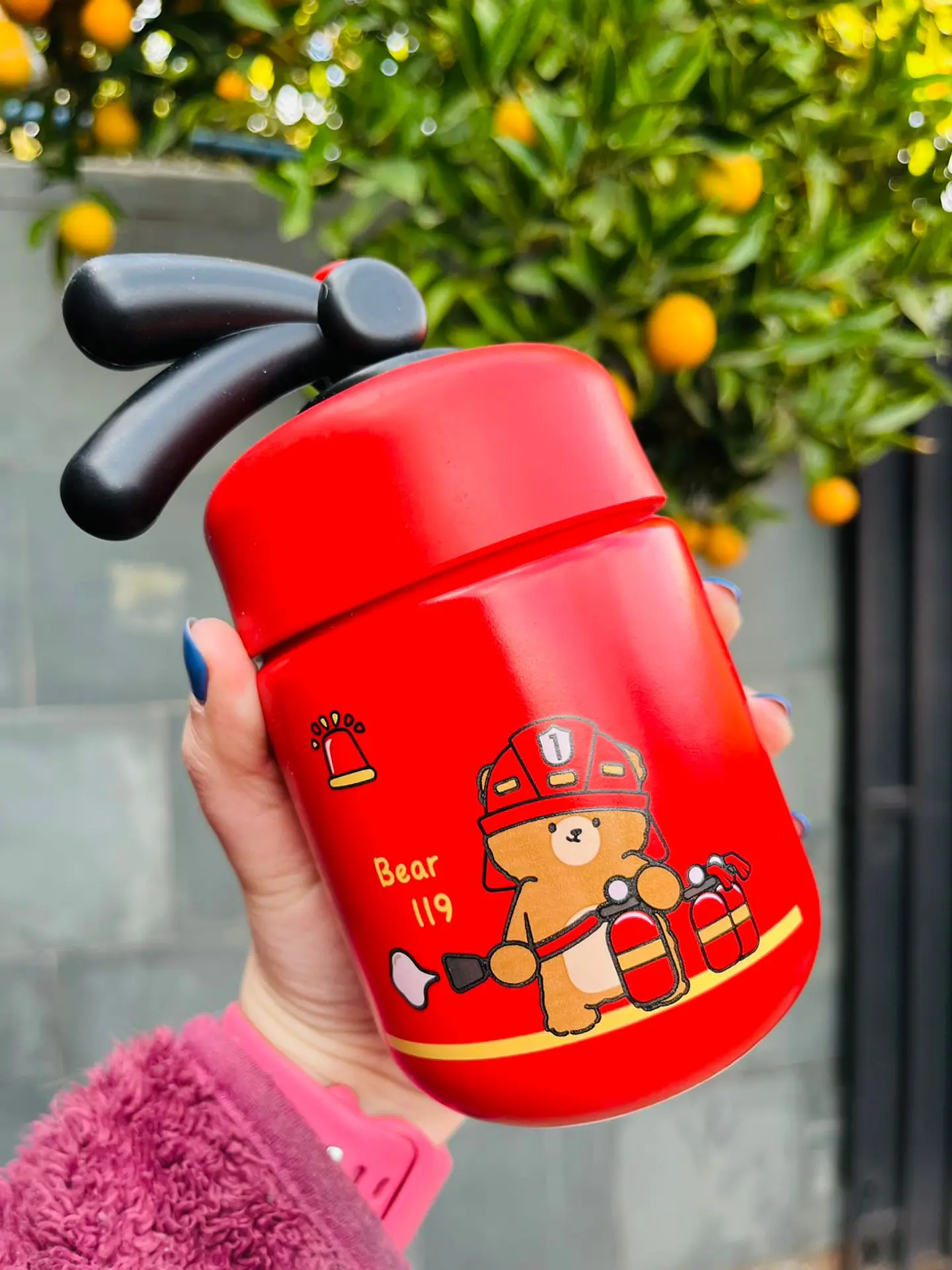 Vaso con bombilla extintor Bombero 8