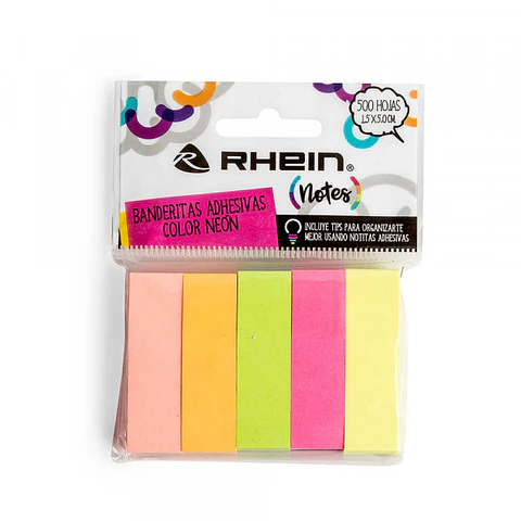 Set banderitas adhesivas neón 