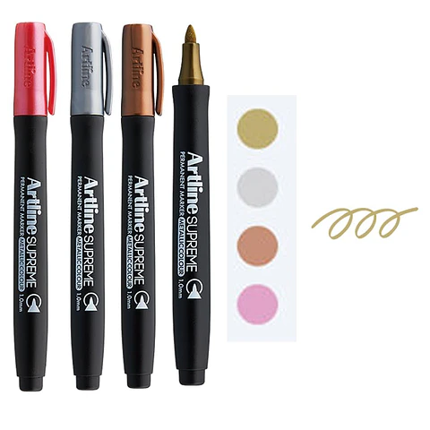 Set 4 Marcadores Metálicos Artline Supreme