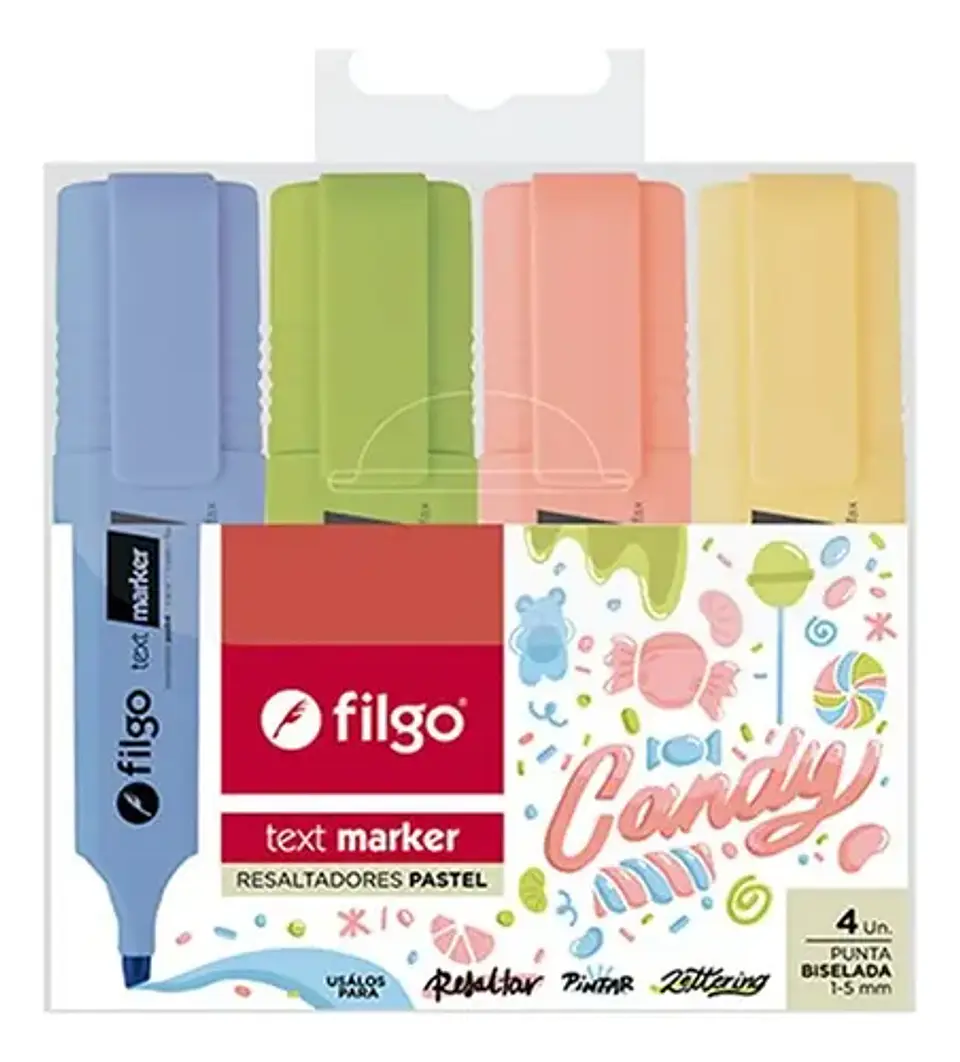 Set 4 destacadores pastel  1