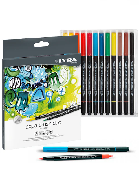  Marcadores Lyra Aqua Brush Duo Set 12 Colores