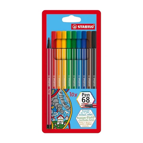 SET 10 STABILO PEN 68