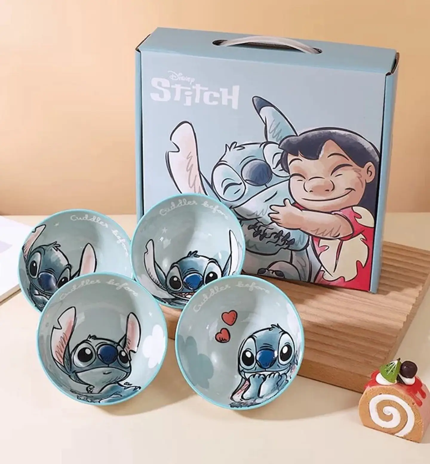 Set 4 pocillos Stitch 350ml 4