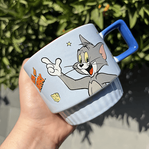 Taza Tom y Jerry azul