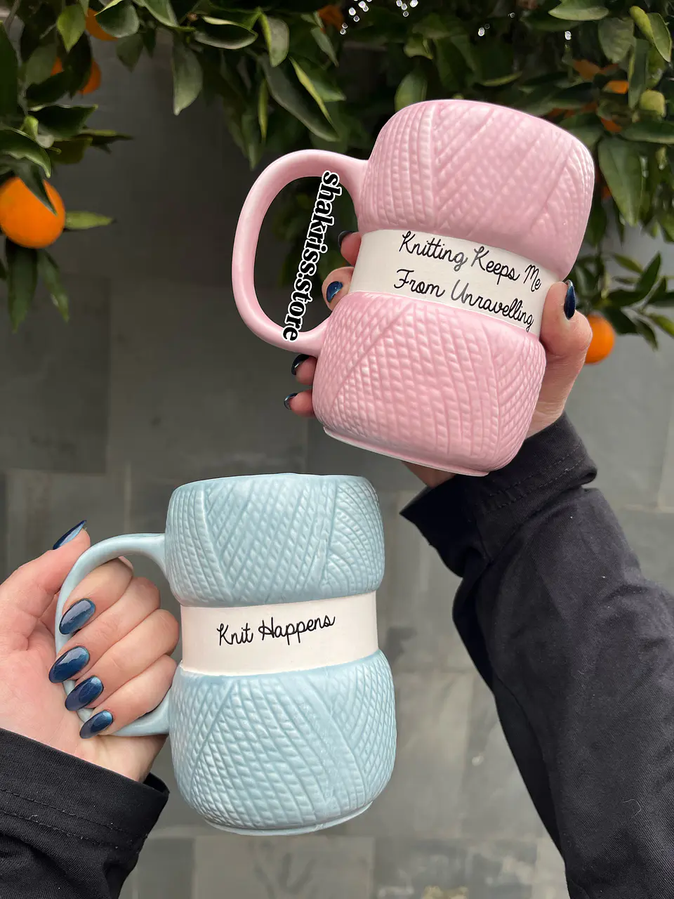 Taza Ovillo de Lana rosado  2