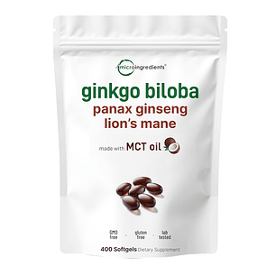 Gingko biloba + Panax ginseng + Melena de león Microingredients 400 softgels