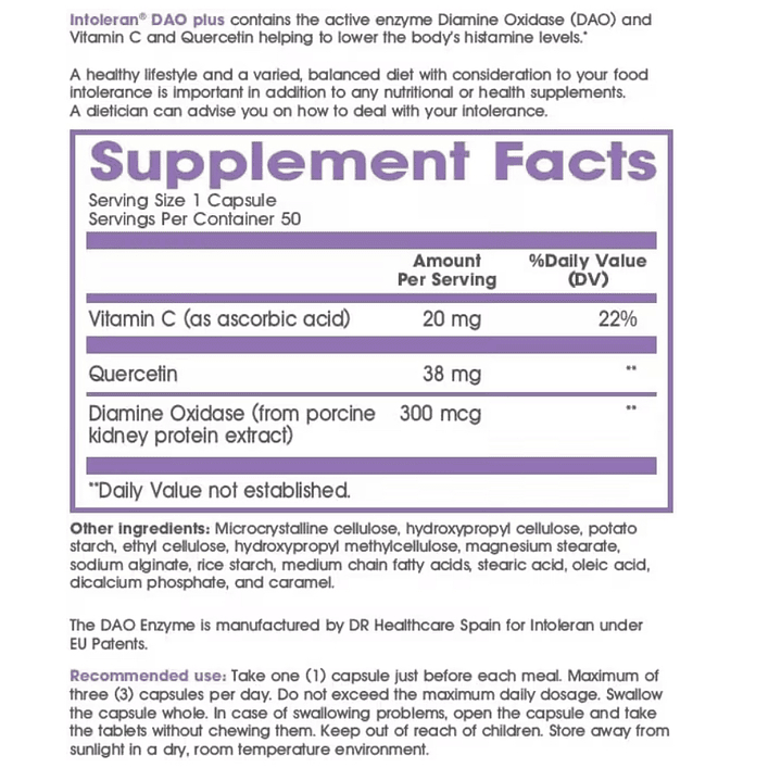 Dao plus Intolerant 50 capsulas compuestas 2