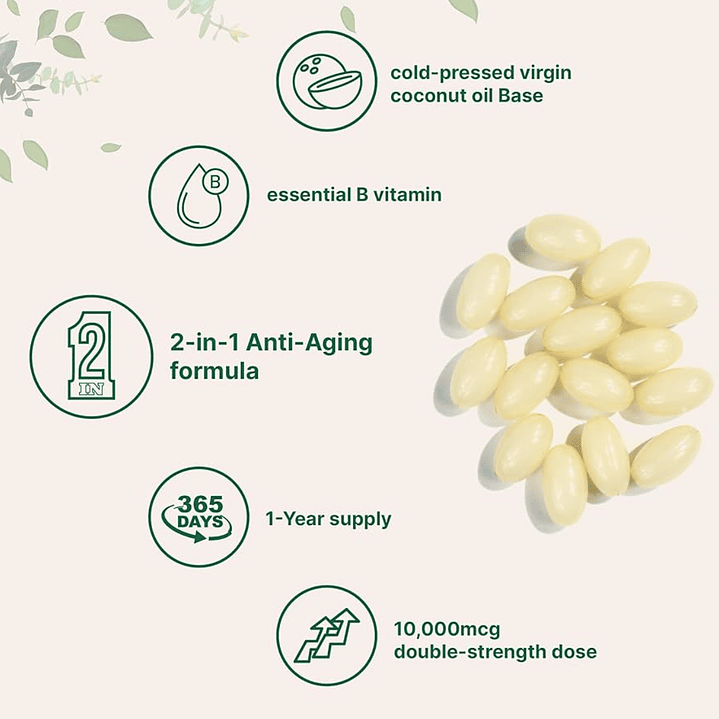 Biotina 10.000 mcg con acido hialuronico 365 softgels Microingredients 2