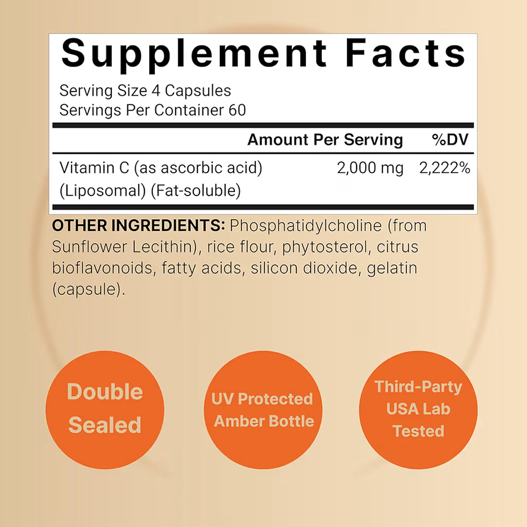 Vitamina C Liposomal 2000 mg 240 capsulas 2