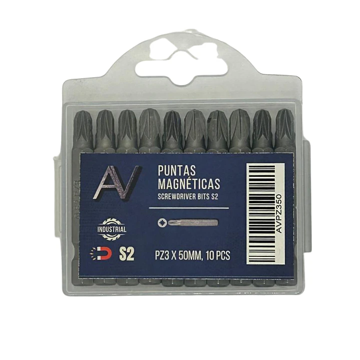 10 Puntas Magneticas AV Pz3 X 50mm Industrial Acero S2 4