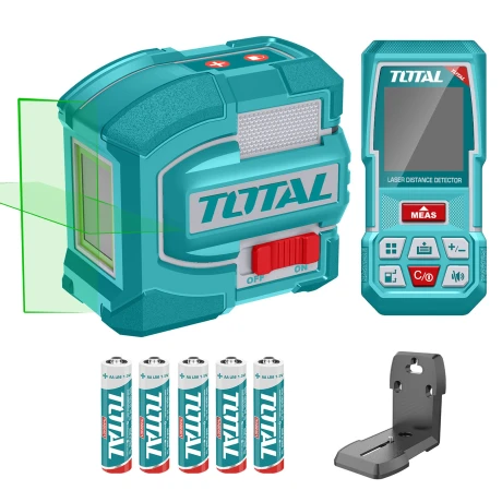 Kit Nivel Láser Verde Autonivelante 35 m con Medidor de Distancia 70 m Total