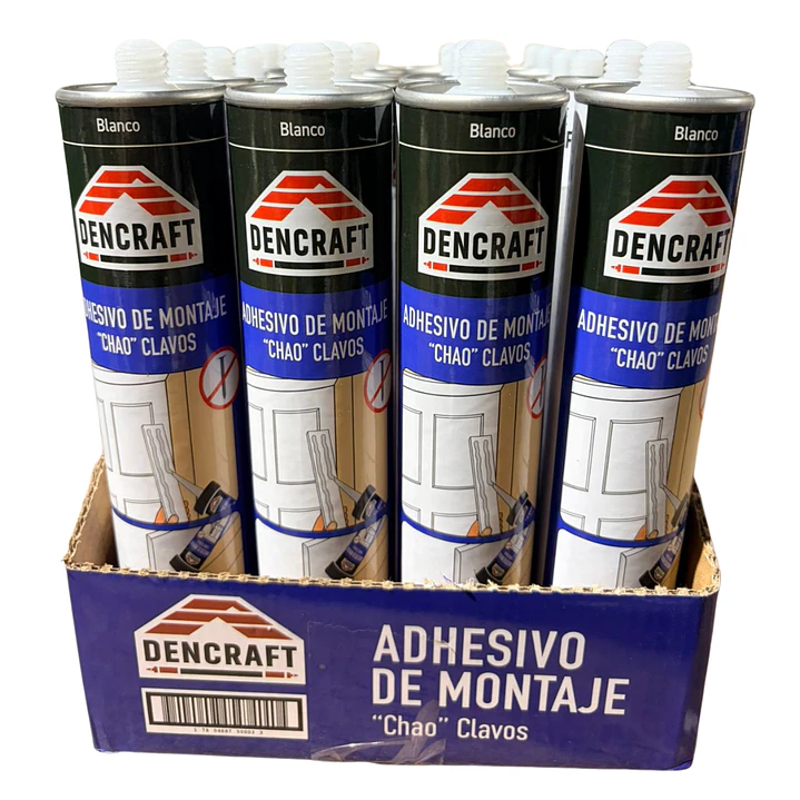 Adhesivo de Montaje Blanco No + Clavos 300ml Dencraft - Caja de 24 Und 4