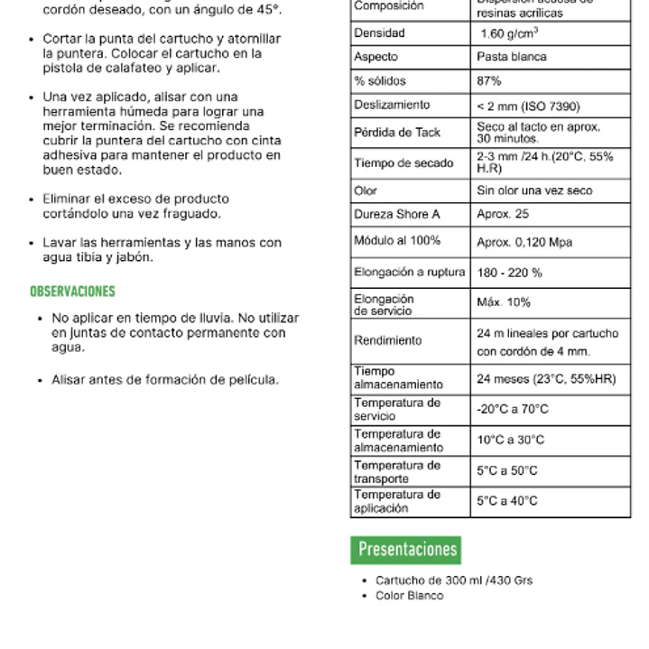 Silicona Pintable Blanca Sellador Acrilico 300ml Dencraft 4