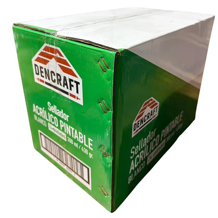 Silicona Pintable Blanca Sellador Acrilico 300ml Dencraft - Caja de 24 Und 2