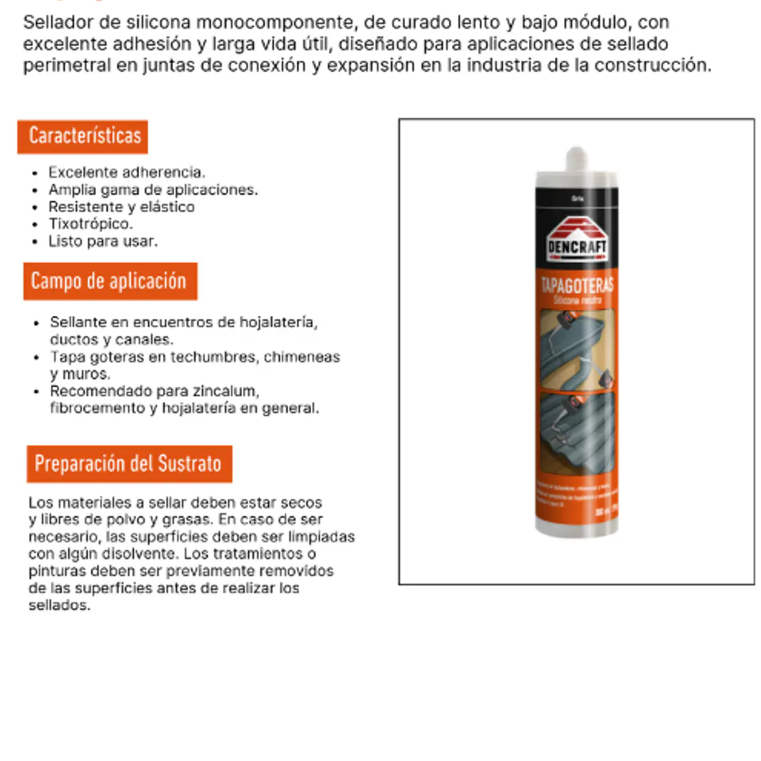 SELLADOR DE GOTERAS TAPAGOTERAS 300ML DENCRAFT 4