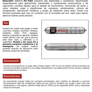 SELLADOR DE POLIURETANO PU FLEX 40 600ml DENCRAFT