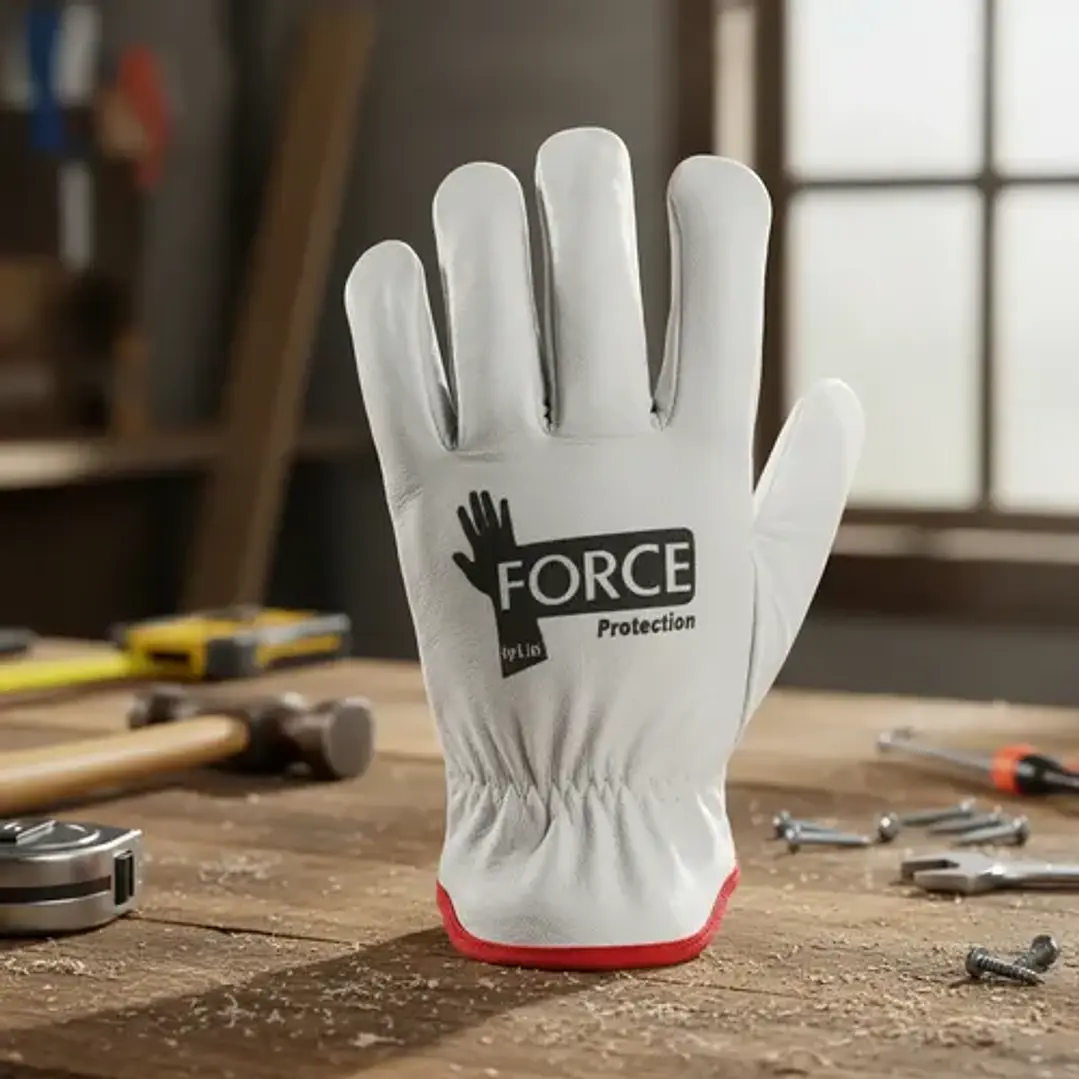 Guantes de Cabritilla FORCE Sin Forro Pack 1 Par Blanco Certificados 2