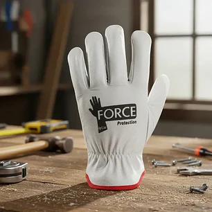 Guantes de Cabritilla FORCE Sin Forro Pack 1 Par Blanco Certificados
