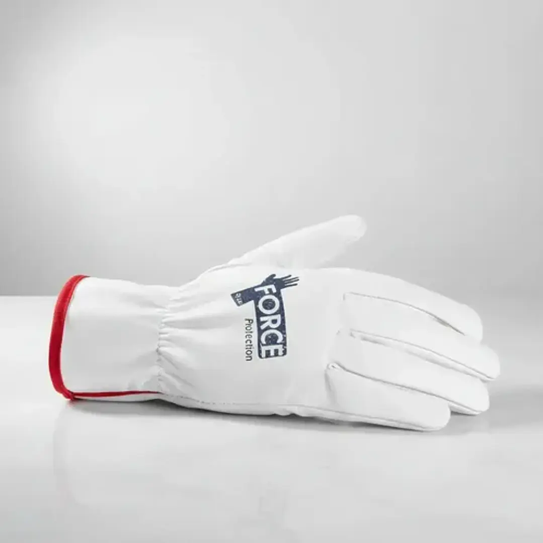 Guantes de Cabritilla FORCE Sin Forro Pack 1 Par Blanco Certificados 3