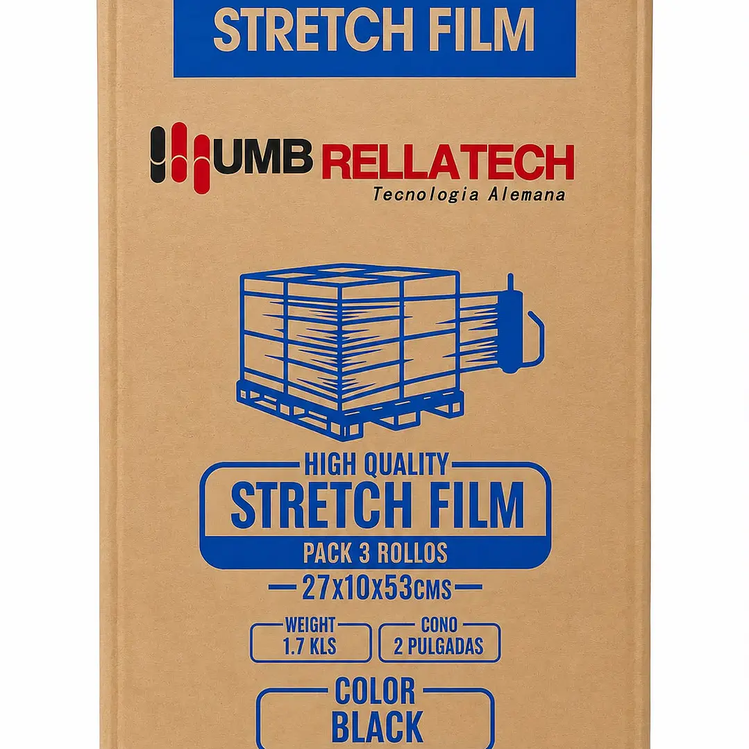 Stretch Film Negro Umbrella Tech 3 Unidades  3