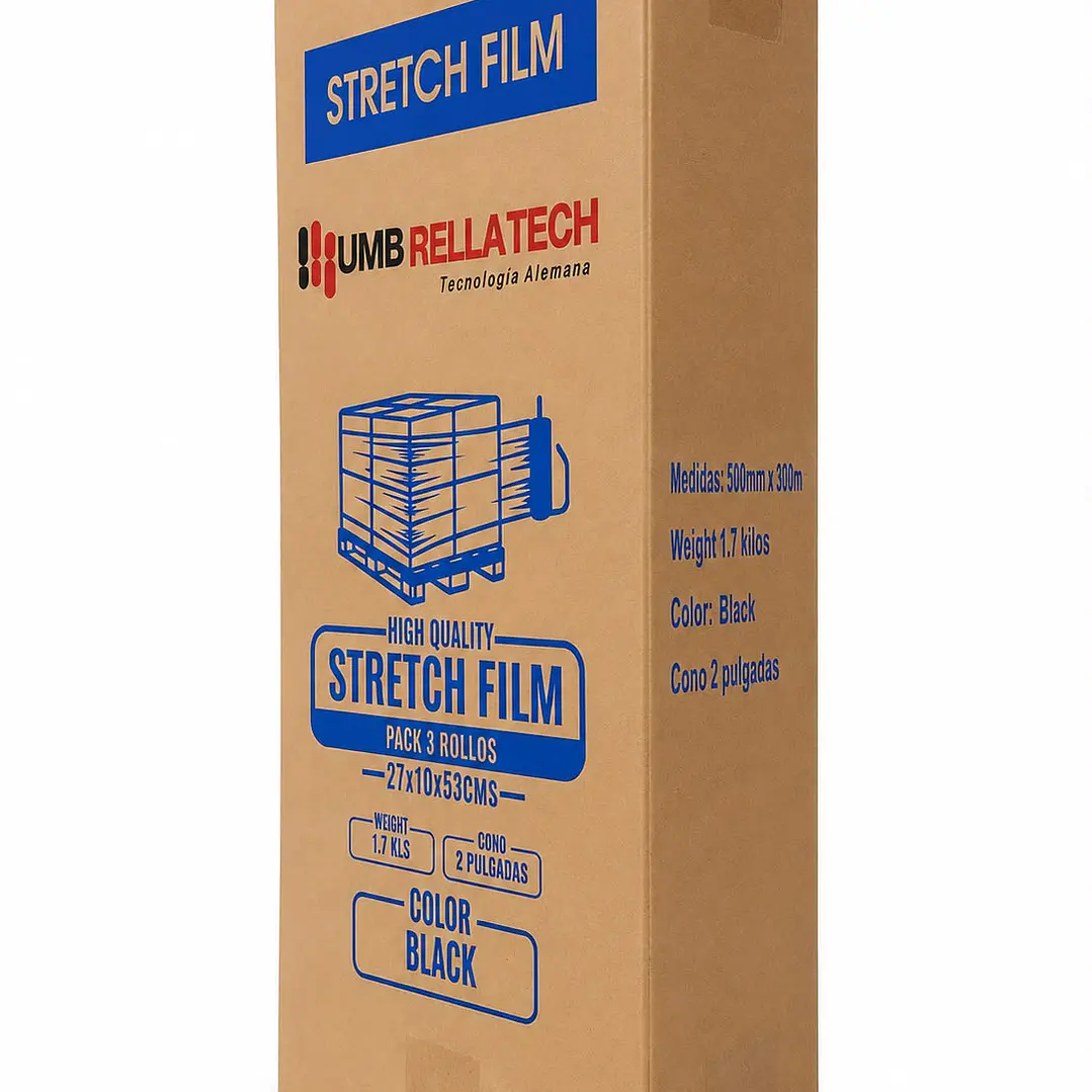 Stretch Film Negro Umbrella Tech 3 Unidades  4
