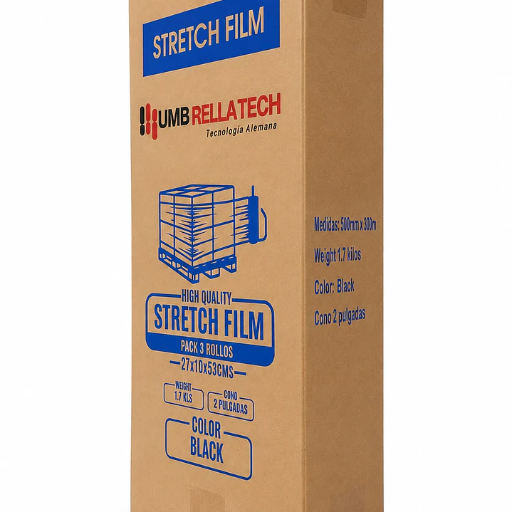 Stretch Film Negro Umbrella Tech 3 Unidades  4