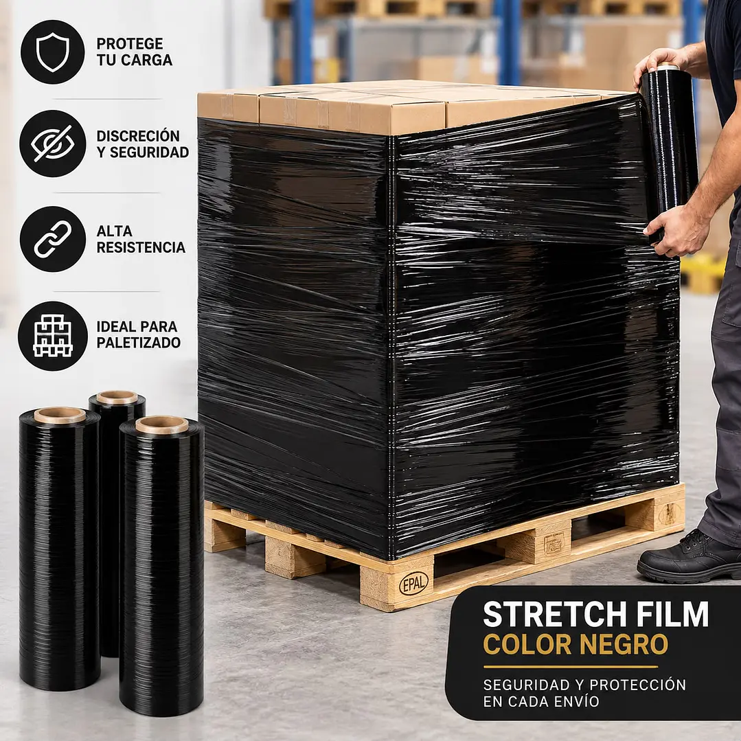 Stretch Film Negro Umbrella Tech 3 Unidades  2