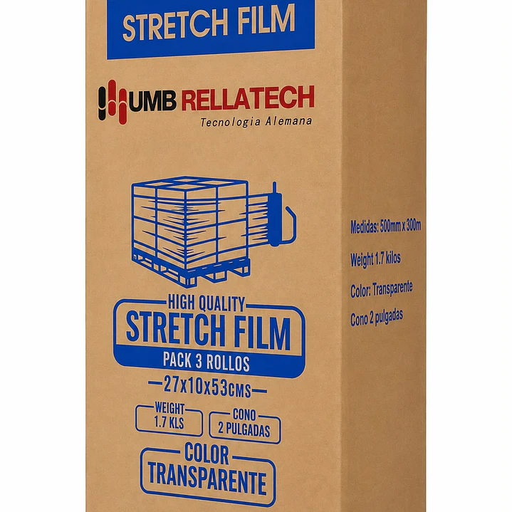 Stretch Film Transparente Umbrella Tech 3 Unidades  3