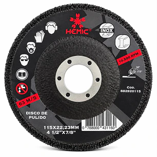 DISCO DE PULIDO METAL/INOX 4 1/2 HEMIC