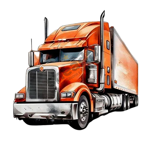 CAMION REMOLQUE NARANJA
