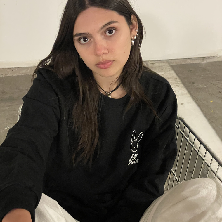 Poleron Negro Bad Bunny  Unisex  2