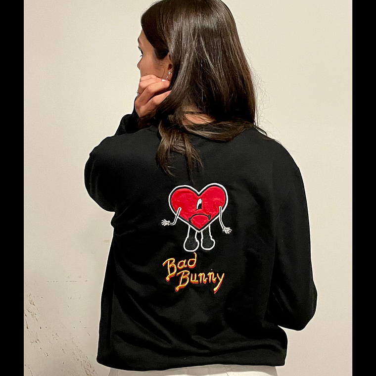 Poleron Negro Bad Bunny  Unisex  3